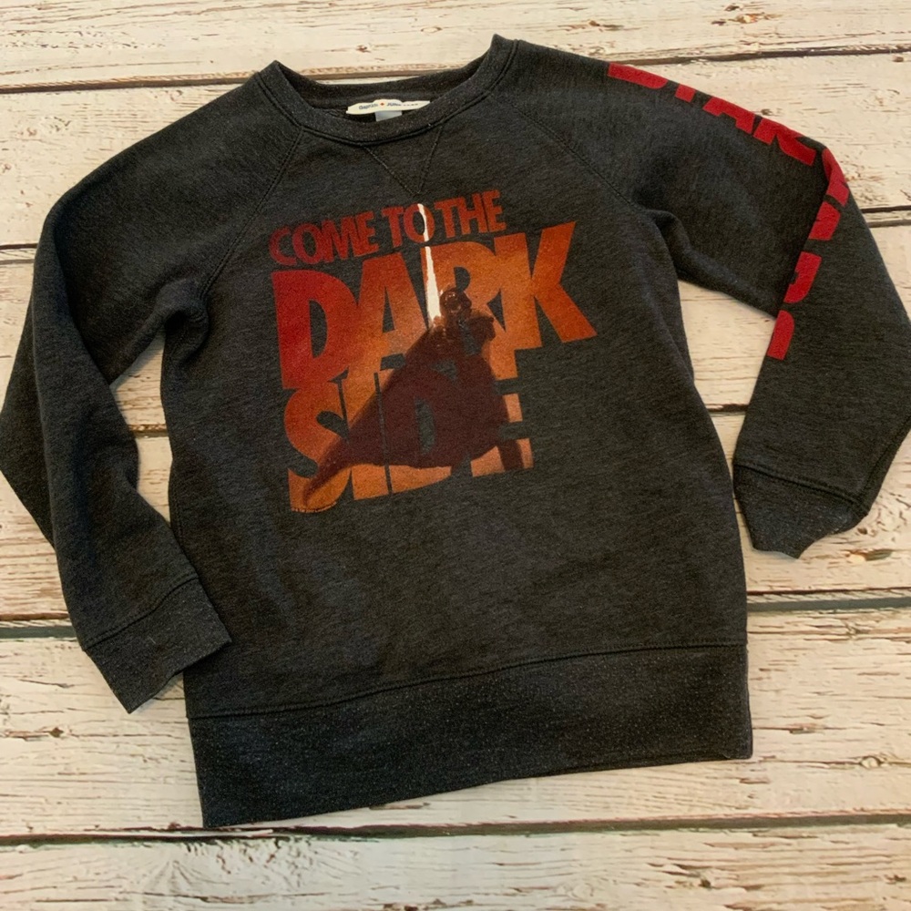 Gap Kids Star Wars Pullover Sweatshirt Small 6-7 Come To The Dark Side Graphic